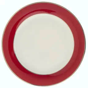 White ColorSheen Red Gold Charger Plate