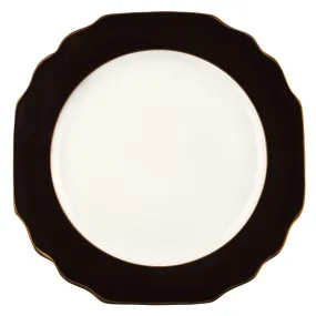 White Georgian ColorSheen Black - Gold Banding - Charger Plate