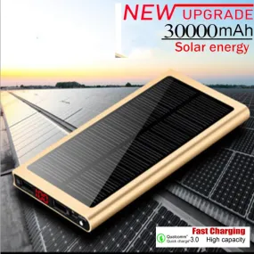 Wireless Phone laptop Solar Power Bank 30000 mAh