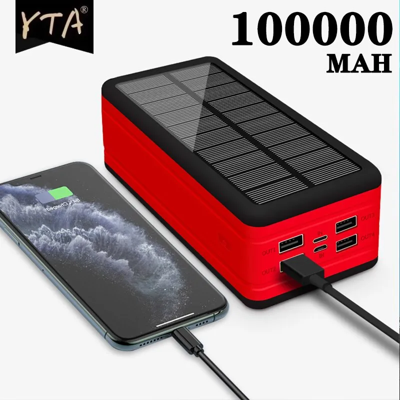 Wireless Waterproof Power Solar Bank 99000mAh For Phone