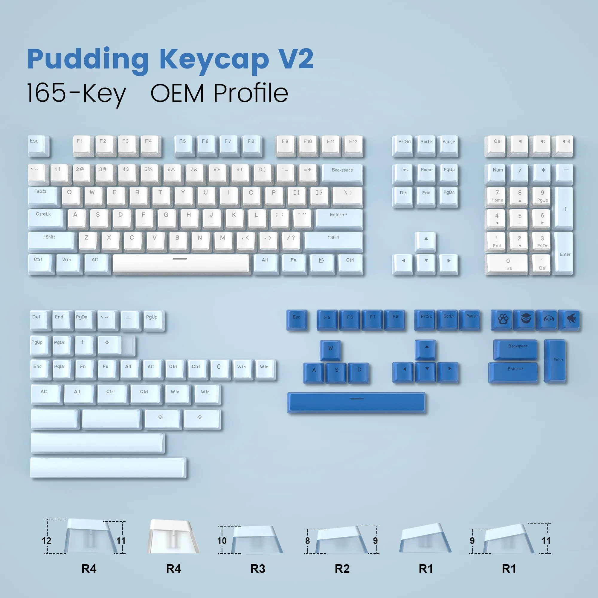 Womier Pudding V2 OEM Profile 165-Key PBT Keycap