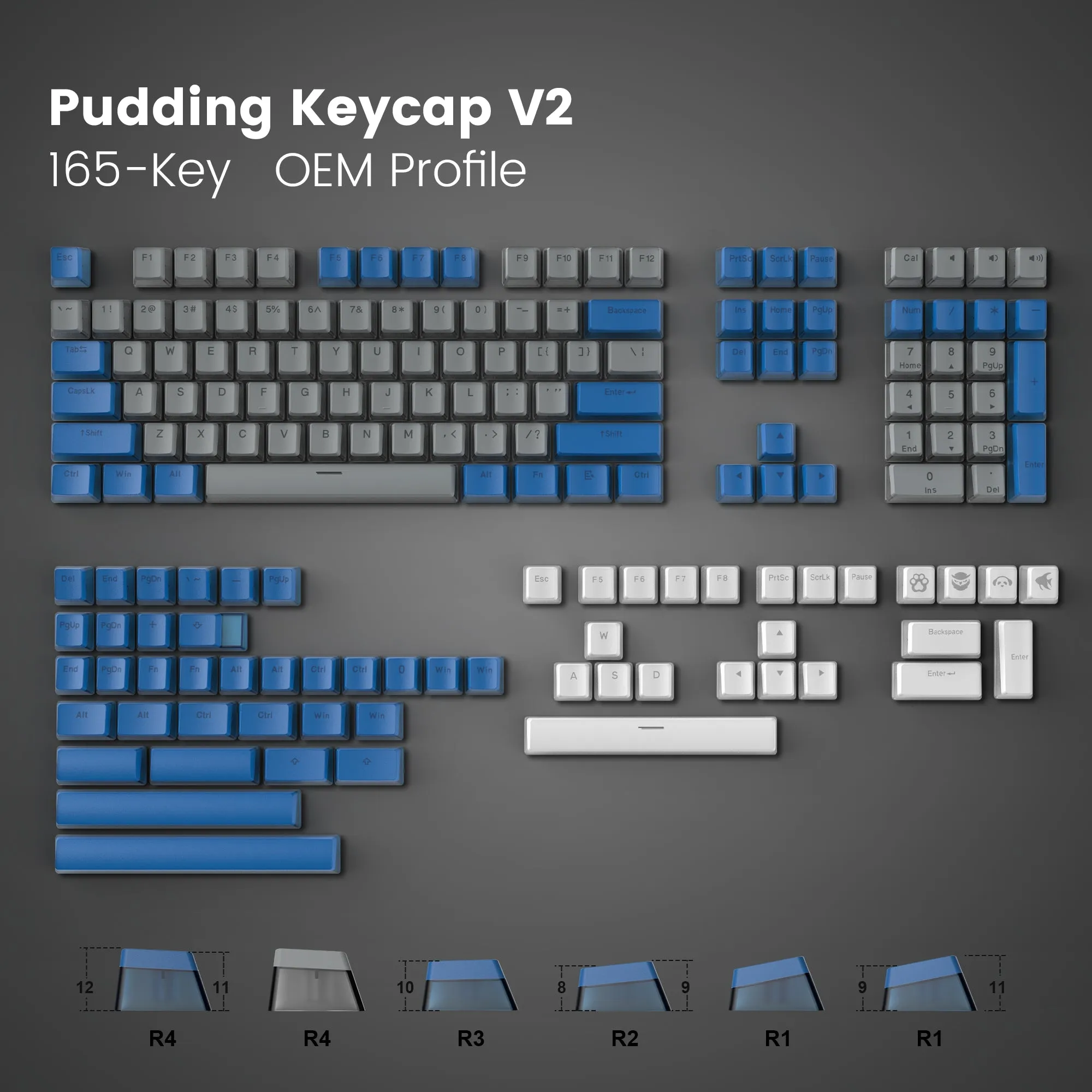 Womier Pudding V2 OEM Profile 165-Key PBT Keycap