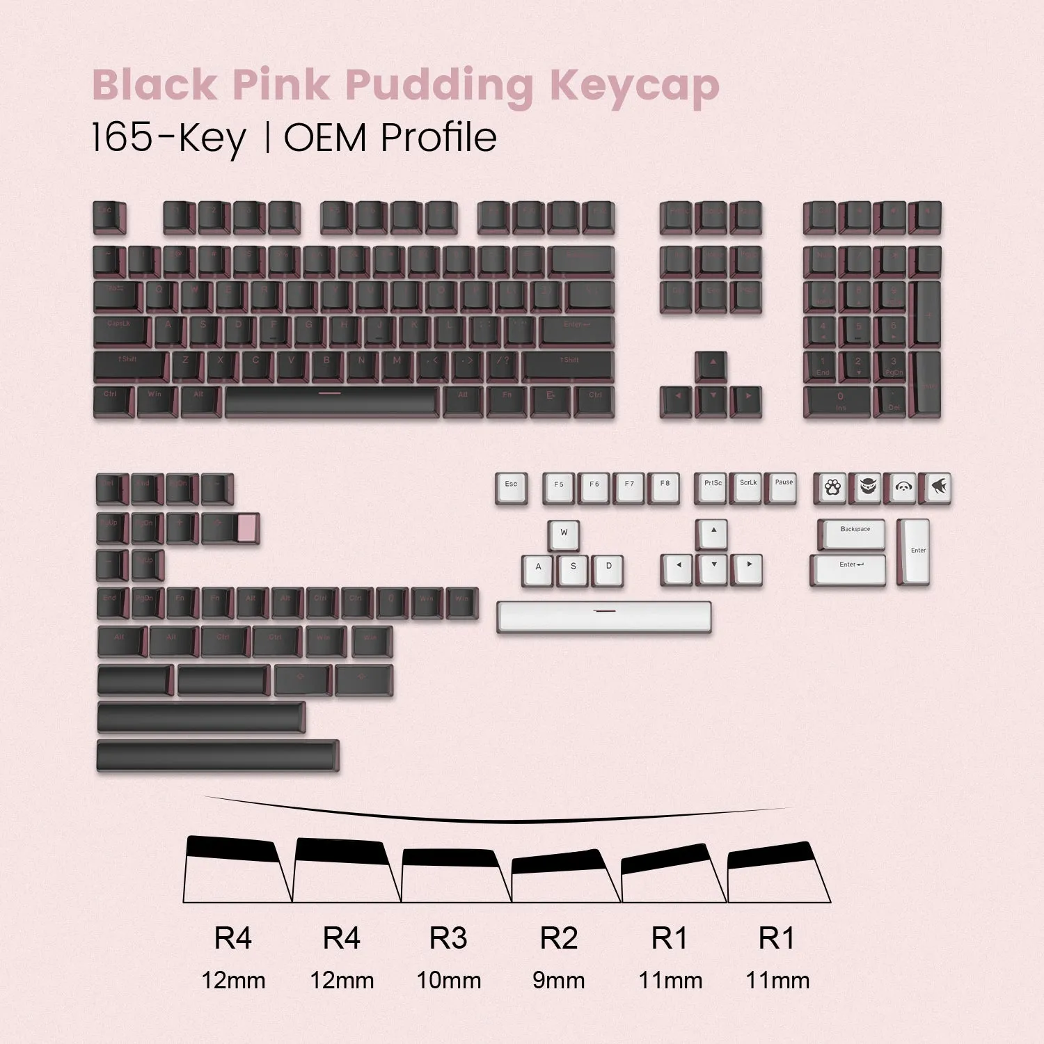 Womier Pudding V2 OEM Profile 165-Key PBT Keycap