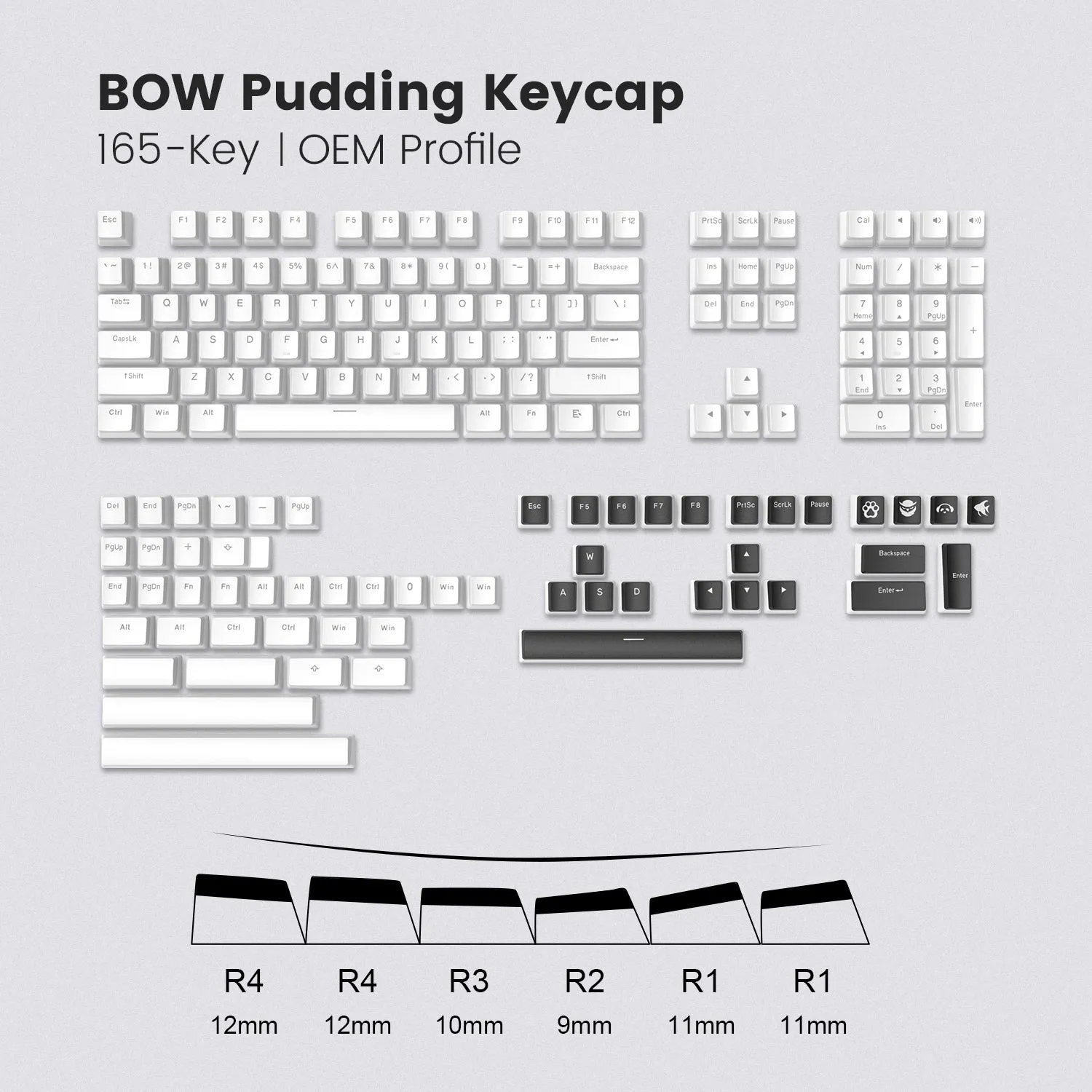 Womier Pudding V2 OEM Profile 165-Key PBT Keycap