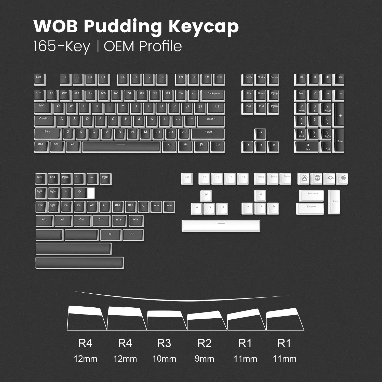 Womier Pudding V2 OEM Profile 165-Key PBT Keycap