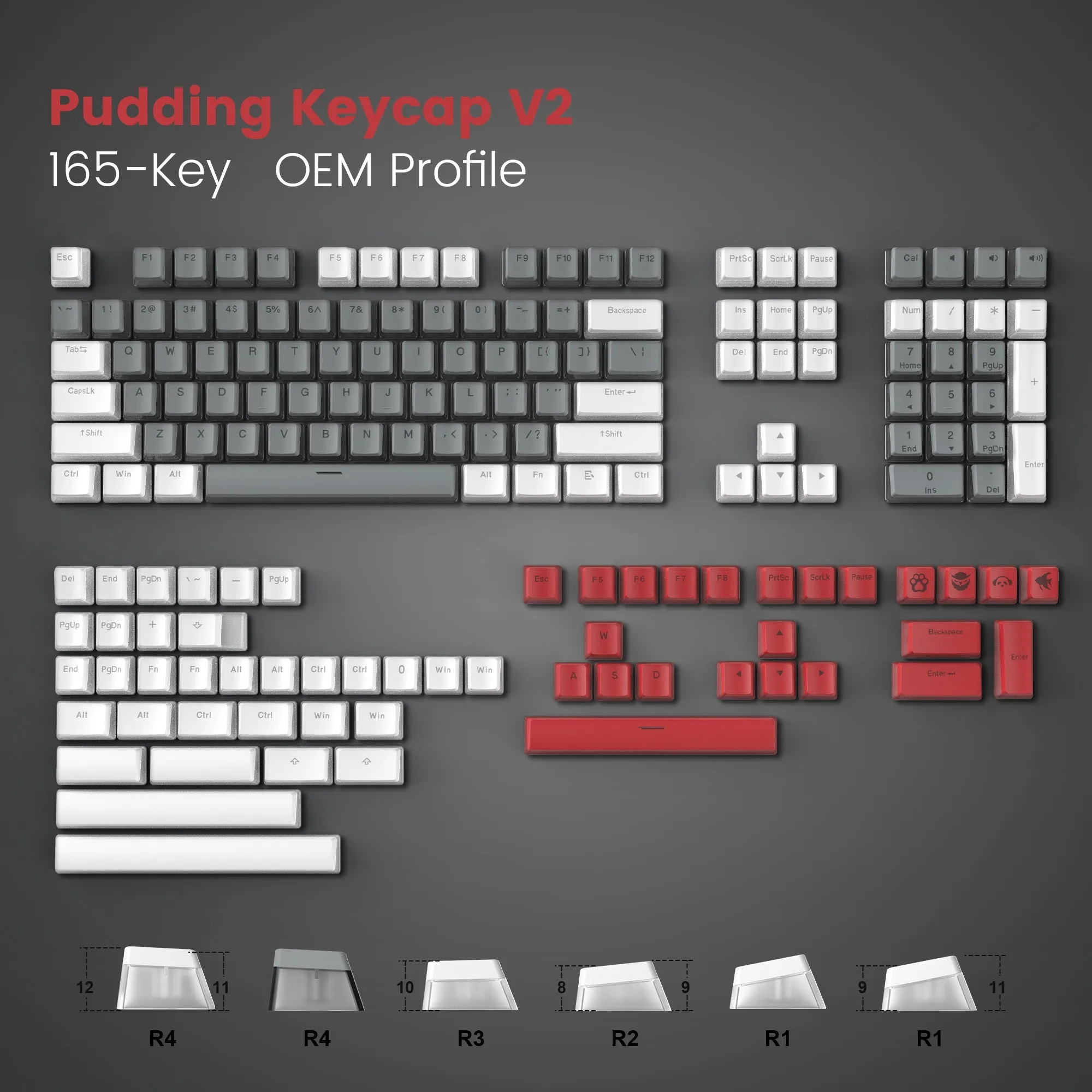 Womier Pudding V2 OEM Profile 165-Key PBT Keycap