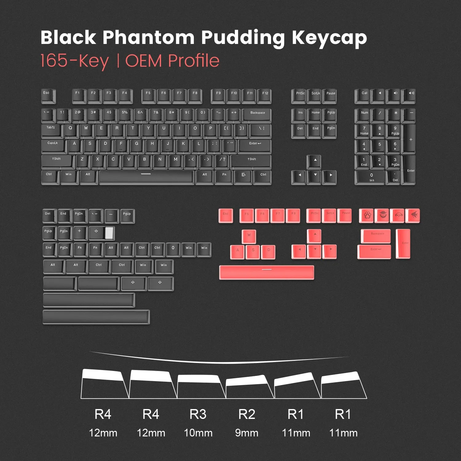 Womier Pudding V2 OEM Profile 165-Key PBT Keycap