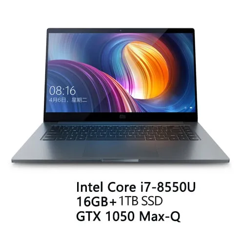 Xiaomi Mi Laptop Air Pro 15.6 Inch GTX 1050 Max-Q Notebook Intel Core i7 8550U CPU NVIDIA 16GB 256GB Fingerprint Windows 10